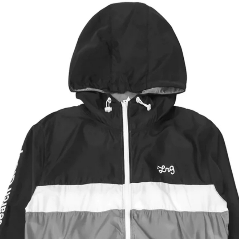 LRG Wind Breaker Zip Up Hoodie Color Block Mens Size M NWT - Picture 2 of 16